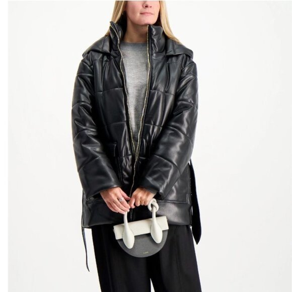 NANUSHKA Lenox Vegan Leather Coat - Picture 1 of 11